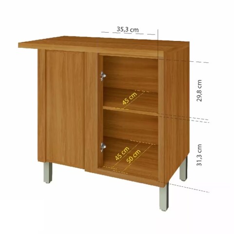 Bajo mesada Baronesa esquinero Off White 93x52 Bajo Mesada Baronesa Esquinero Off White 93x52