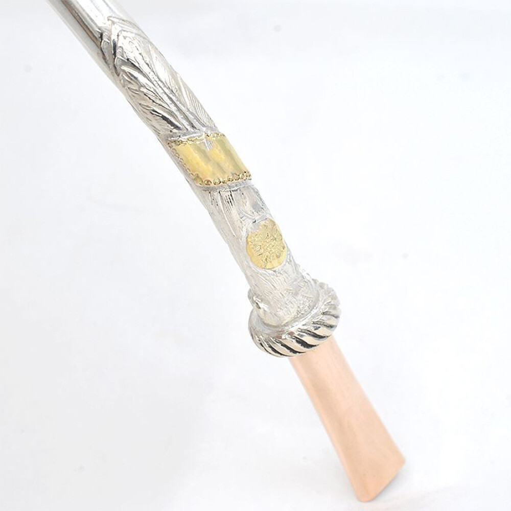 Bombilla en plata y oro gruesa con aplique para grabado Bombilla en plata y oro gruesa con aplique para grabado