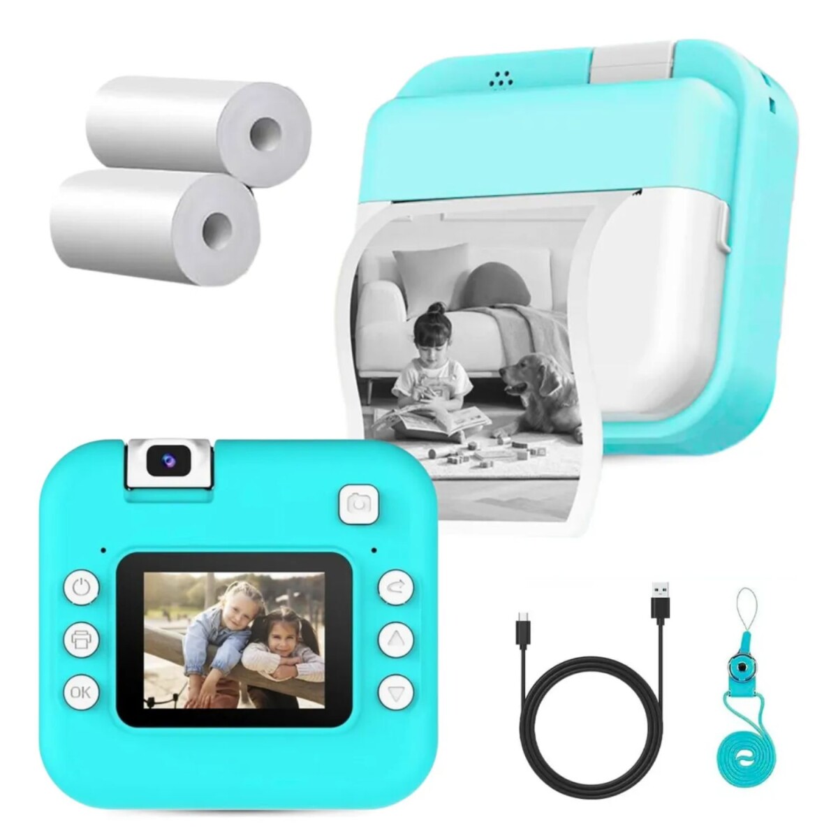 Cámara De Fotos Digital Infantil Doble Modo Instantánea - Verde 
