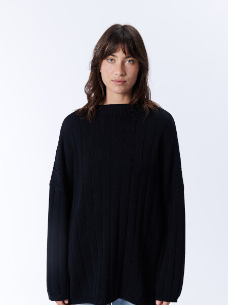 Buzo Punto Oversize Negro