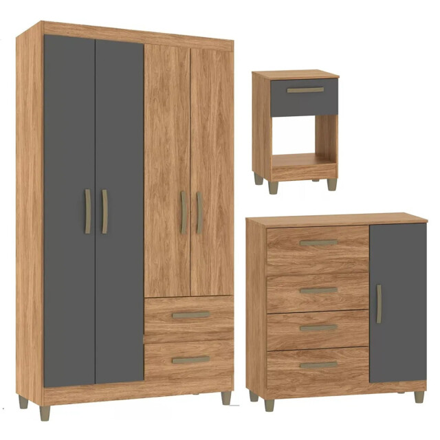 Combo dormitorio completo: Ropero + Cómoda + Mesa de luz Combo dormitorio completo: Ropero + Cómoda + Mesa de luz