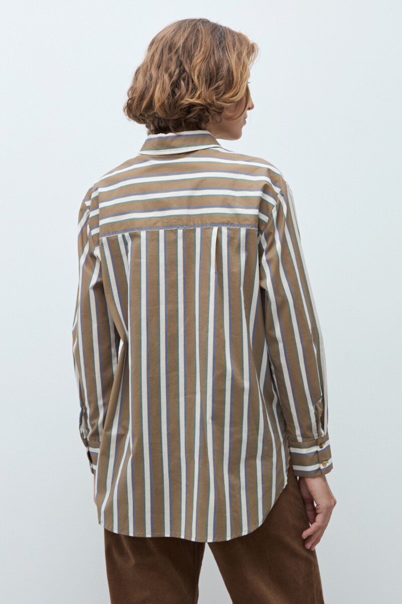 Camisa rayada khaki