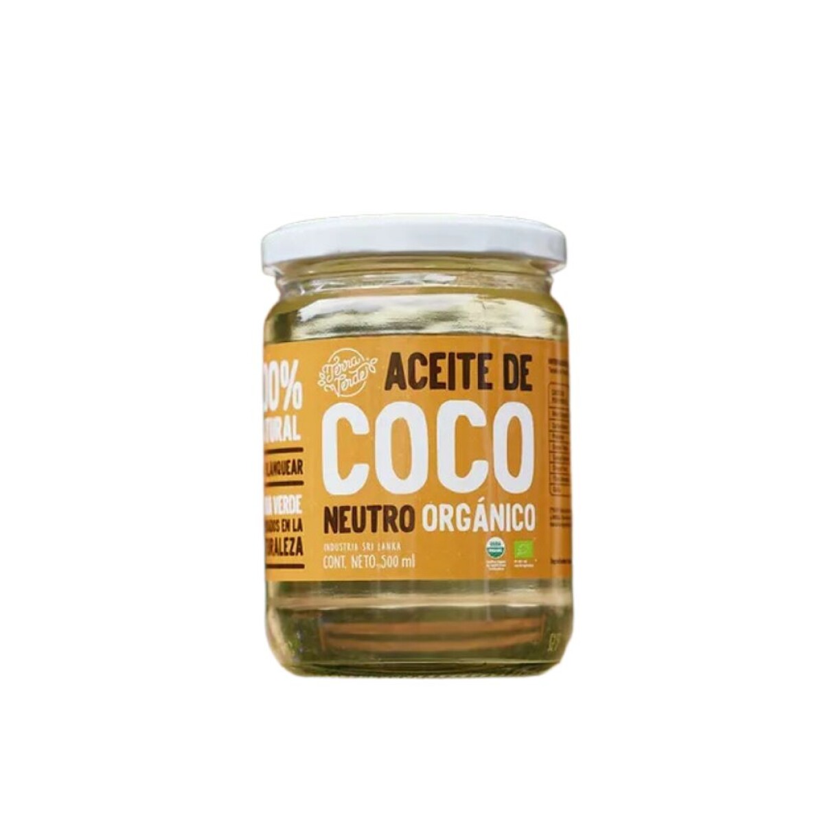 Aceite De Coco Neutro Orgánico Terra Verde 500ml 