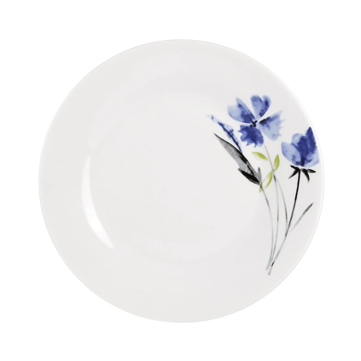 PLATO DE MESA PORCELANA 23CM FLORES AZULES 