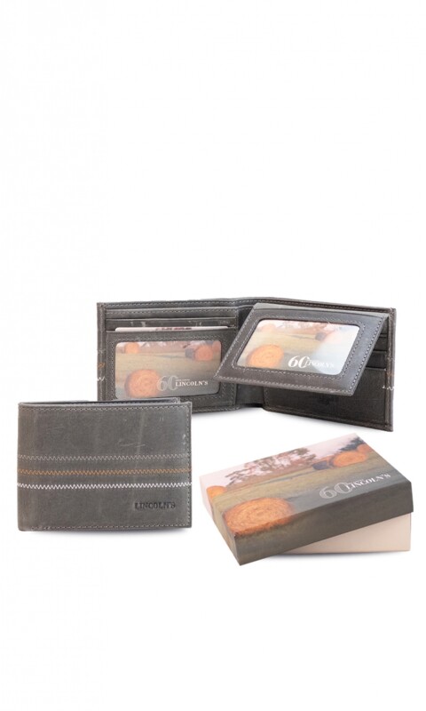 BILLETERA CUERO KEOPS GRIS