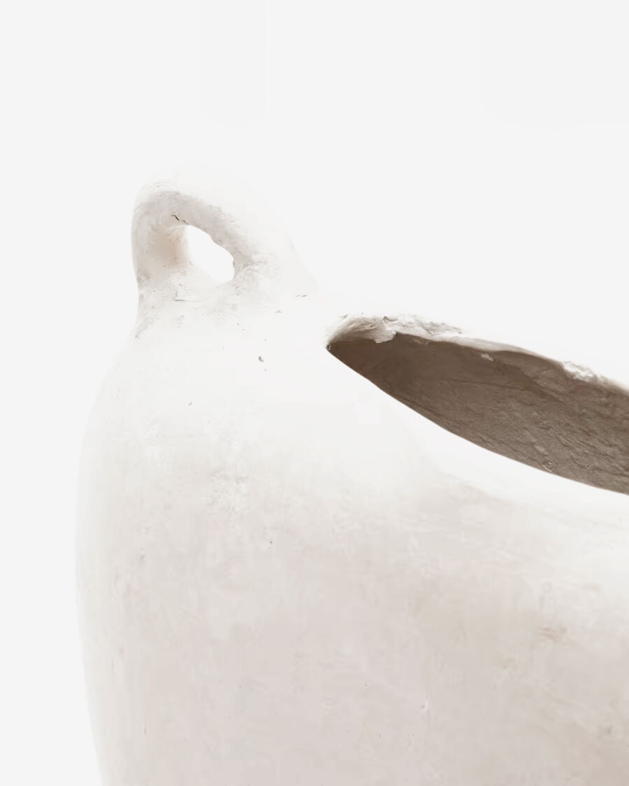 Jarrón Neti de papel maché blanco 37 cm Jarrón Neti de papel maché blanco 37 cm