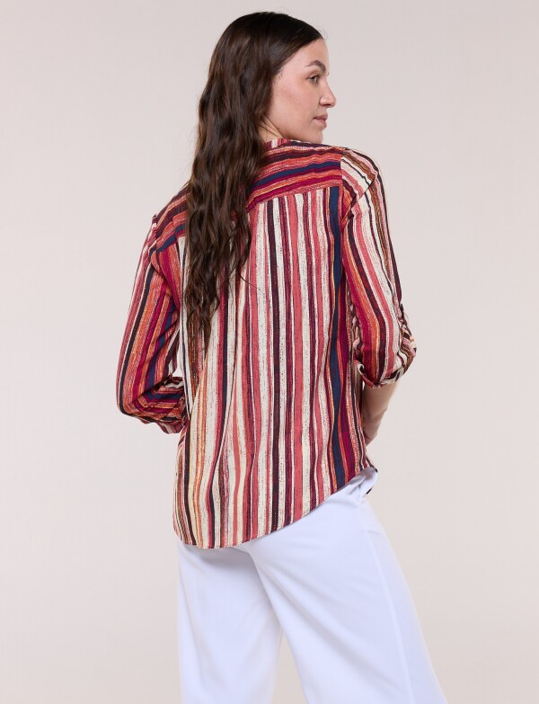 Blusa Gasa Print MULTI/ROJO