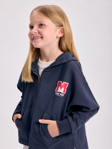 Campera deportiva capucha Minnie Azul