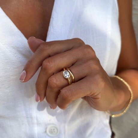 Anillo Eternity White - Plata y Baño de Oro Anillo Eternity White - Plata y Baño de Oro