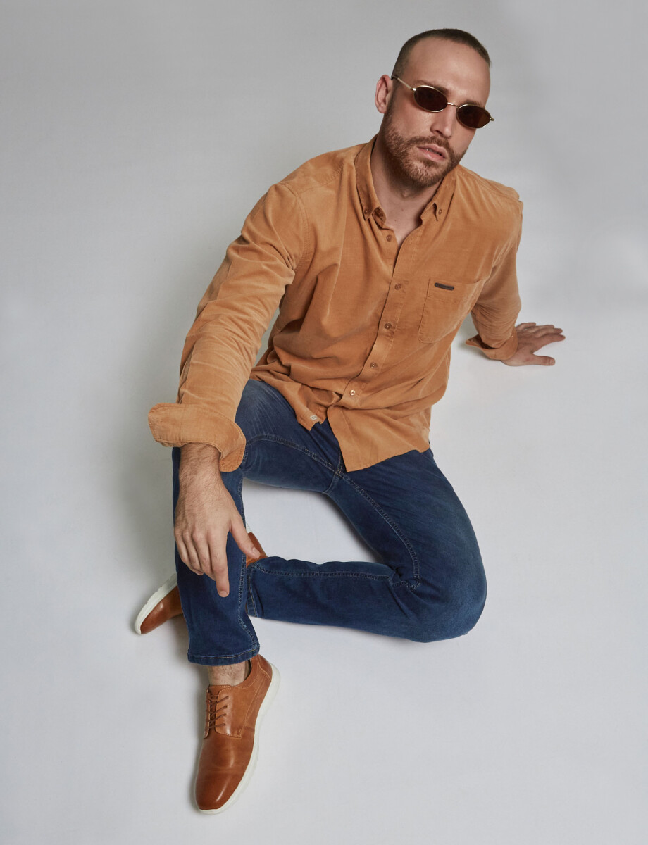 Camisa m/l pana tostado