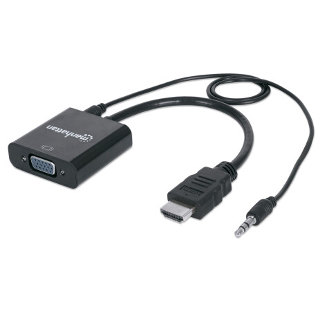 Adaptador HDMI M a VGA H con audio Blister - Manhattan 3508
