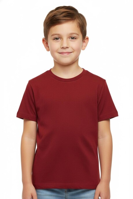 Remera Básica Infantil en Algodón Rojo