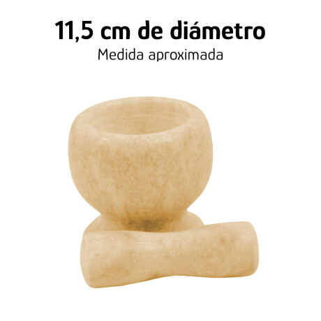 Mortero Machacador Triturador en Mármol p/ Cocina Decoración Beige