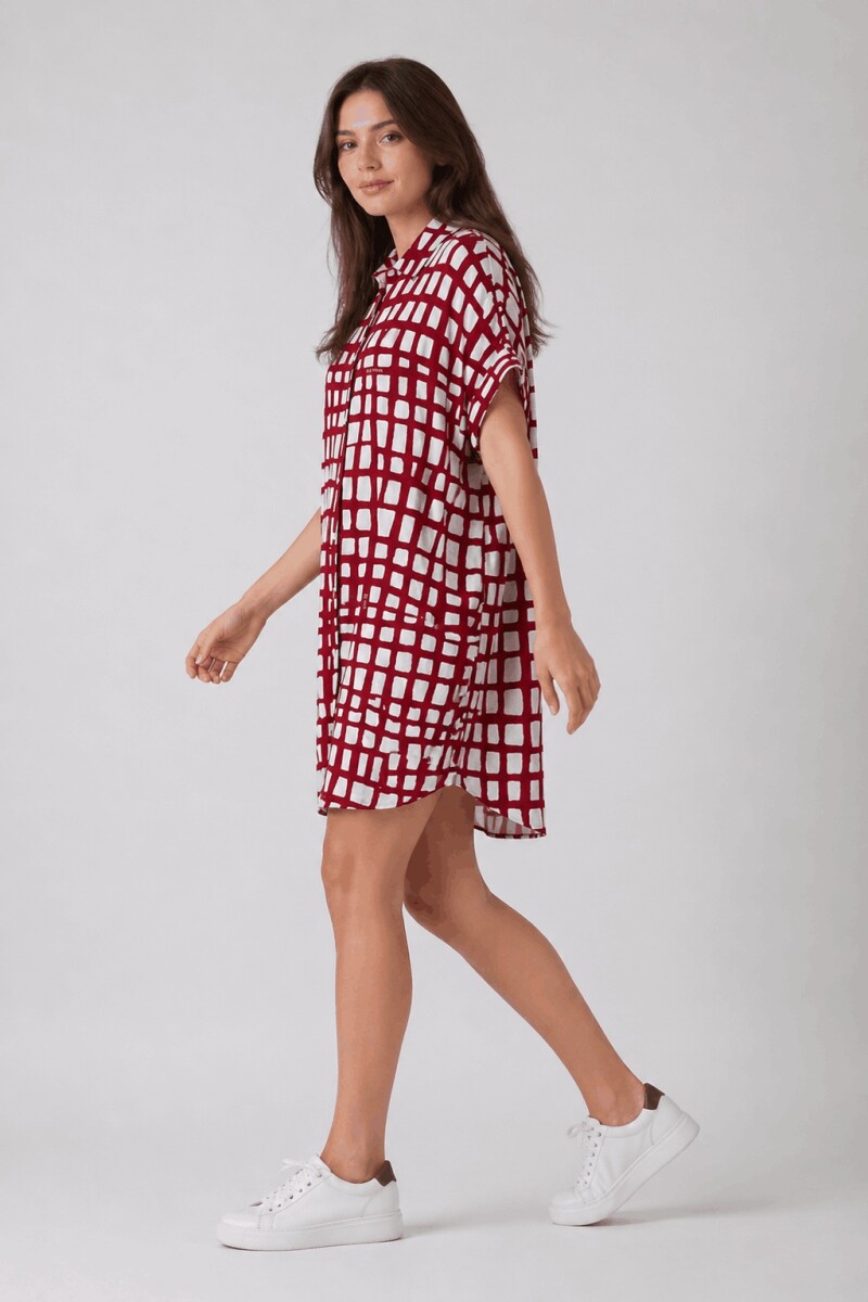 Vestido Camisero Pupa Estampado Brorgoña