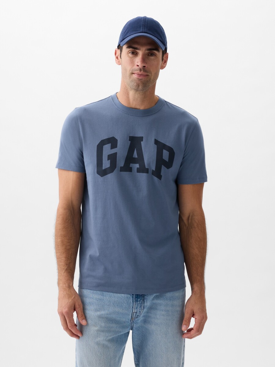 Remera Logo Gap Manga Corta Hombre - Bainbridge Blue 