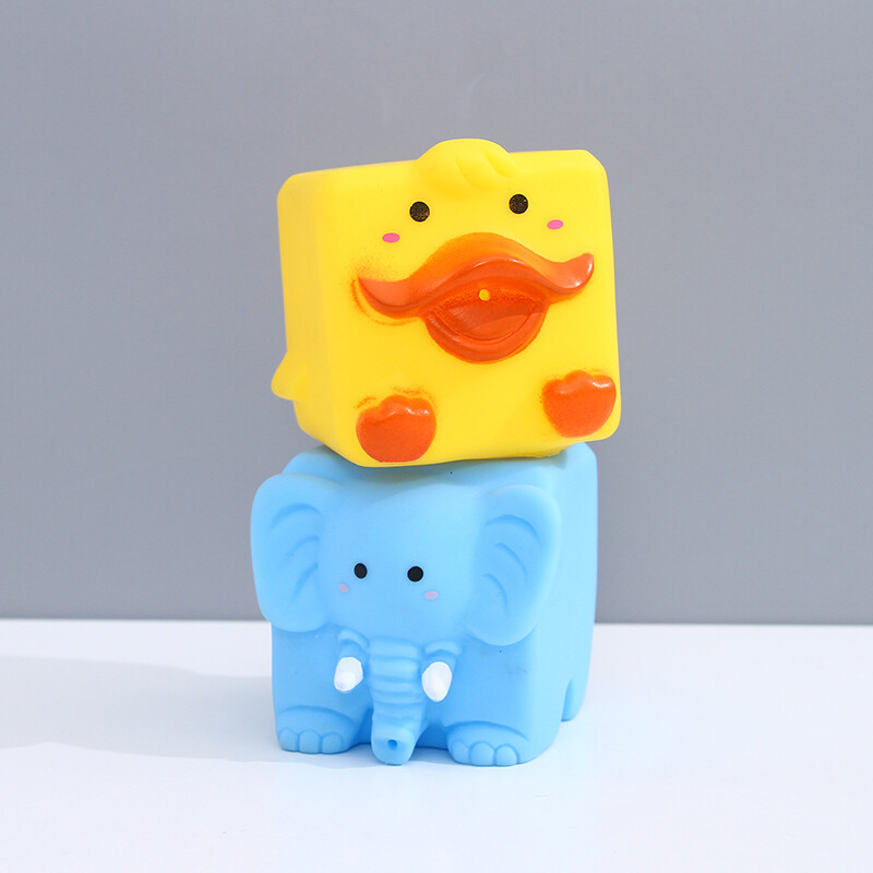 Juguete De Baño - Patito Y Elefante - Happy Cube Unica