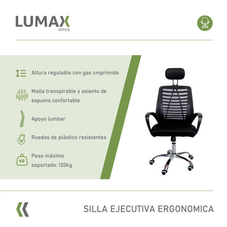Silla Ejecutiva ergonómico Lumax Mesh Barcelona Negro