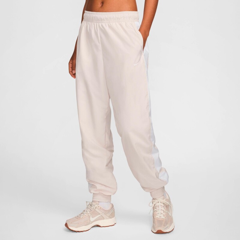 Pantalón Largo Alto-Rise Loose Joggers de Mujer Blanco