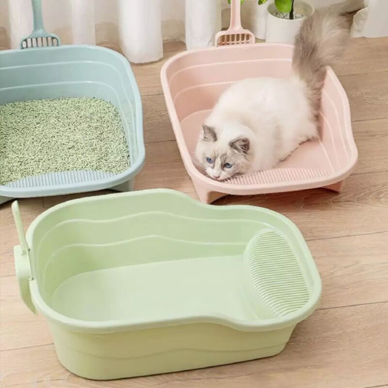 BANDEJA SANITARIA CON ESCALÓN RASCADOR Y PALA DE REGALO GRIS