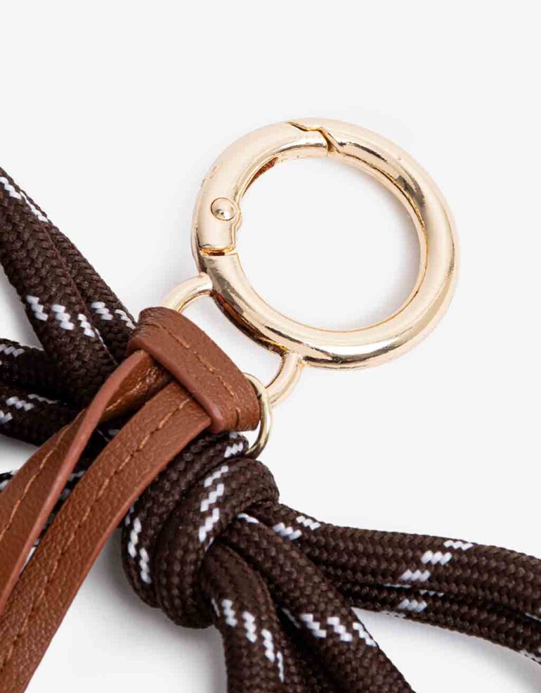 Llavero Cuero/PU Llavero Perro Salchicha De Pu Con Cordón - Combinacion Tricolor