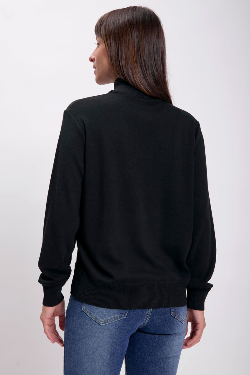 Polera de punto básica Negro