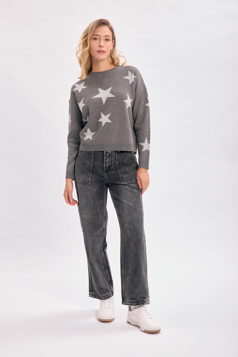 Buzo punto intarsia Gris