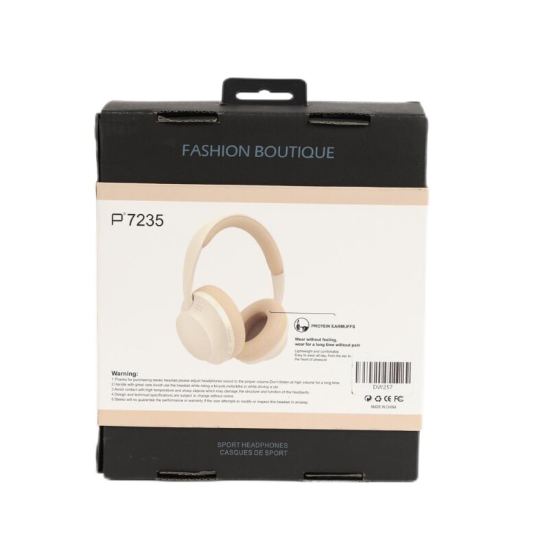 Auriculares bluetooth P7235 con vincha beige Auriculares bluetooth P7235 con vincha beige