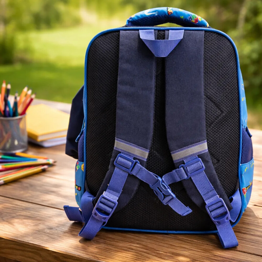Mochila con 4 bolsillos de Dinosaurio con cartuchera de obsequio Mochila con 4 bolsillos de Dinosaurio con cartuchera de obsequio