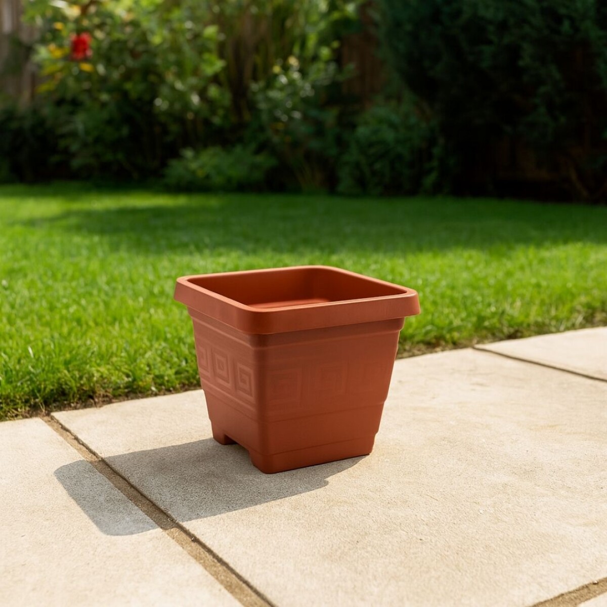 MACETA CUADRADA 650ML TERRACOTA REF 0231 - TERRACOTA 