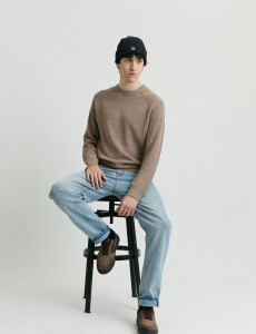 470986 SWEATER HARRINGTON LABEL Tostado