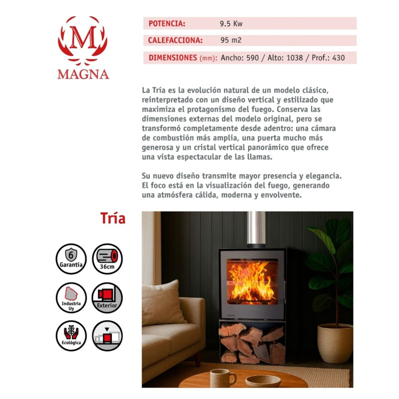 Calefactor Tría 9.5 KW Magna Calefactor Tría 9.5 KW Magna