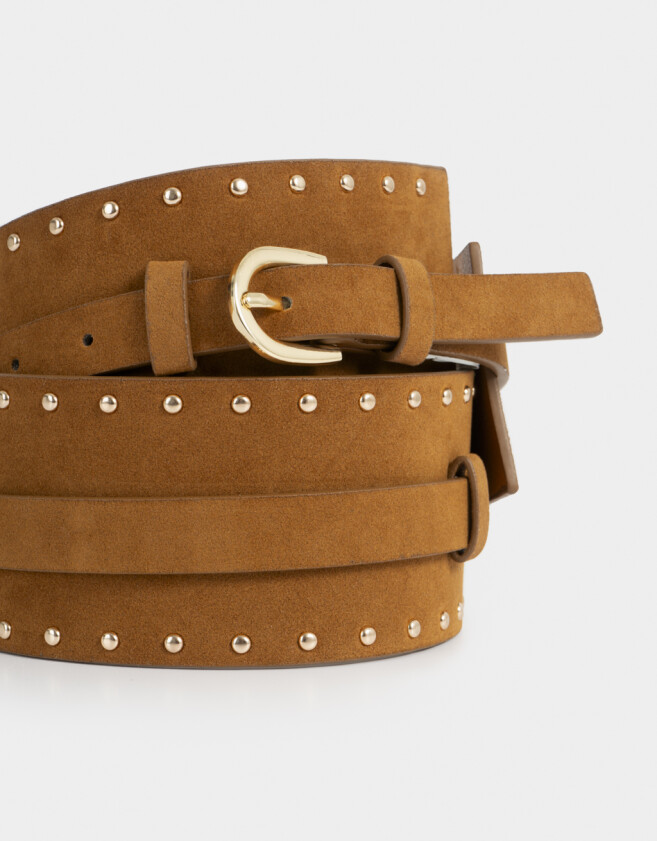 Cinturones y Fajas Cinturón Con Tachas Camel - Marron Camel