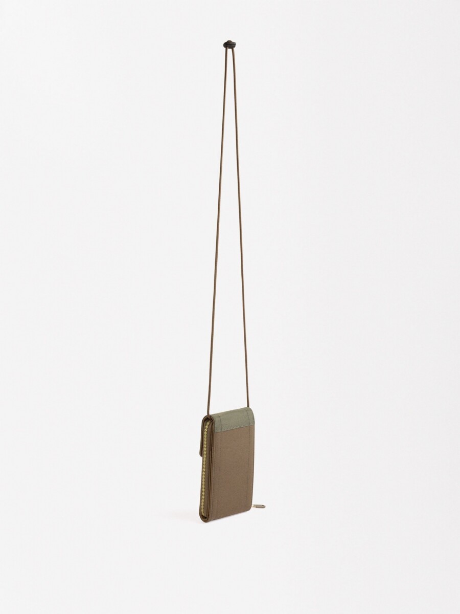 Bolsa Para Móvil De Nylon Color Block caqui