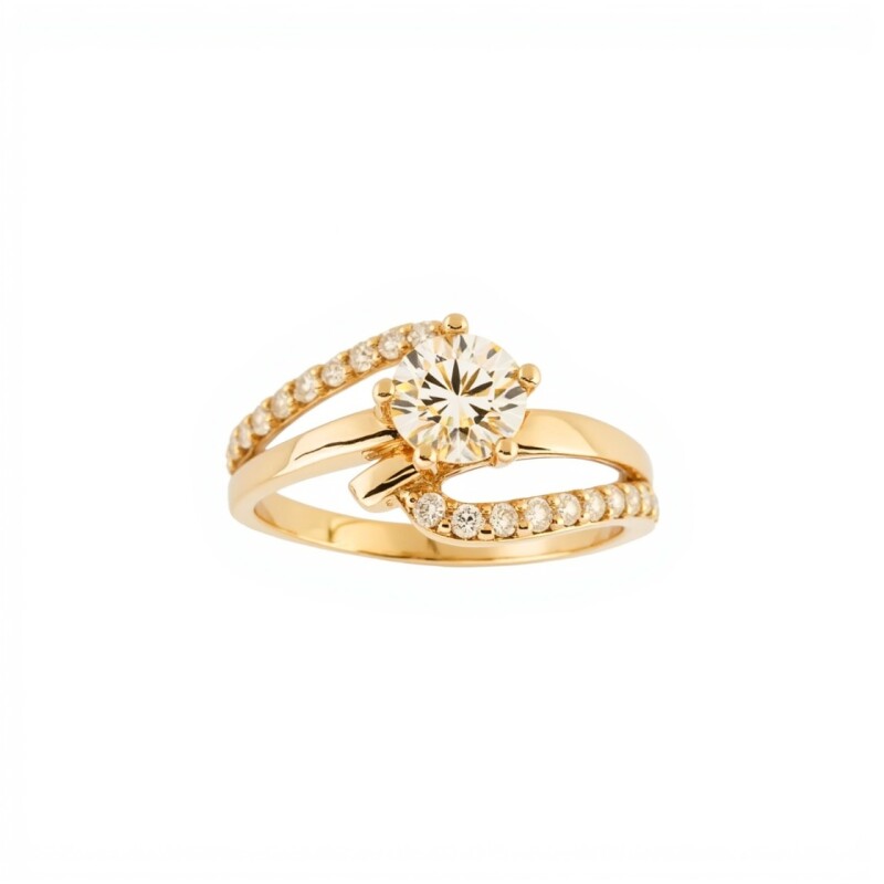 Anillo-Oro bajo-Piedra zirconia-AN8017 conpiedra