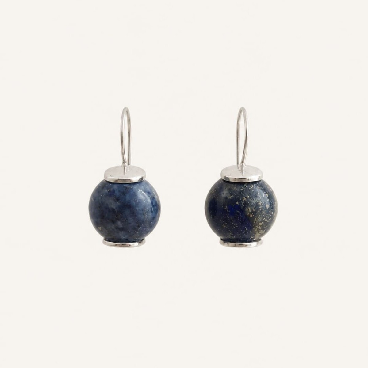 Caravanas Lapislazuli - Plata 925 