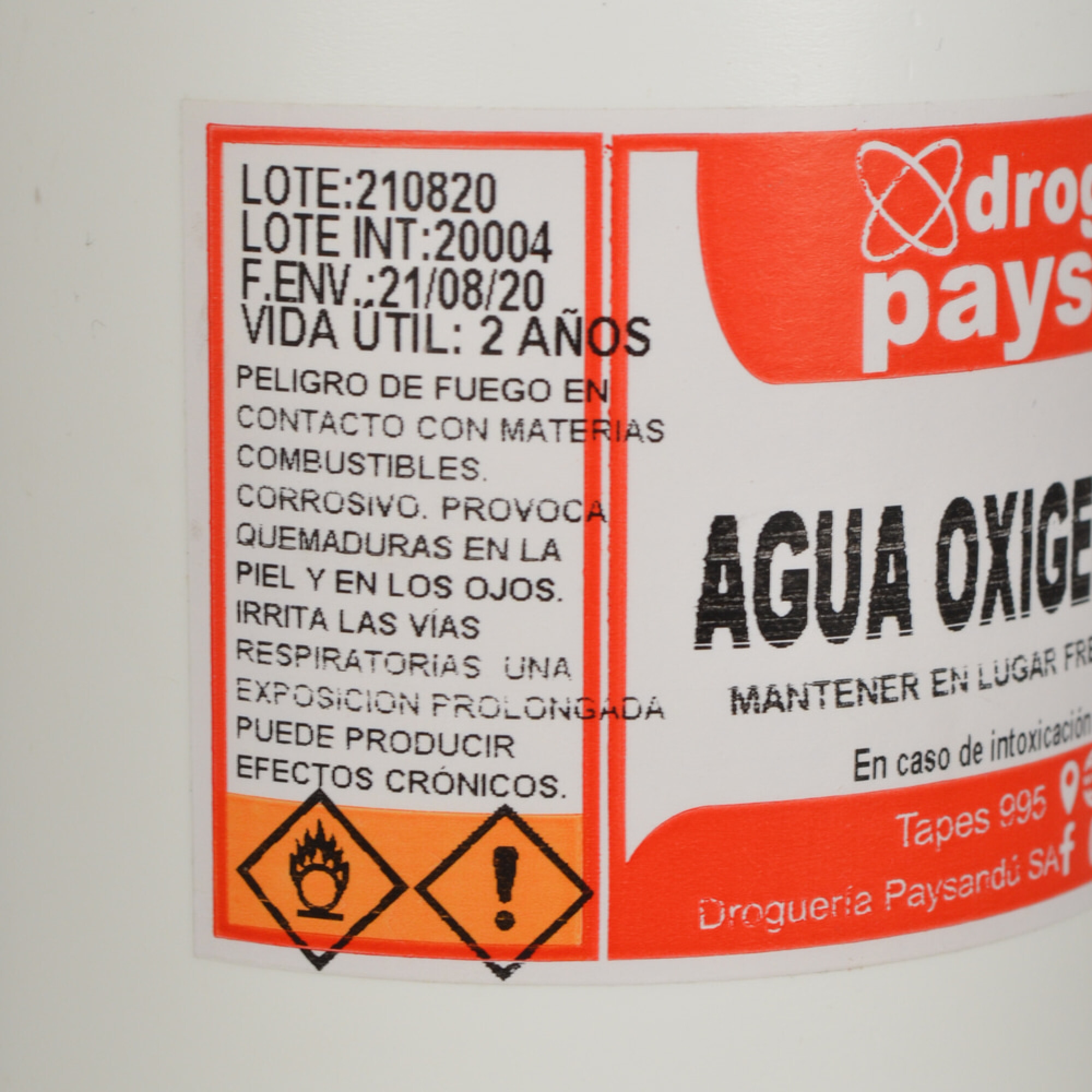 Agua Oxigenada 40 Vol. 1 L — Droguería Paysandú