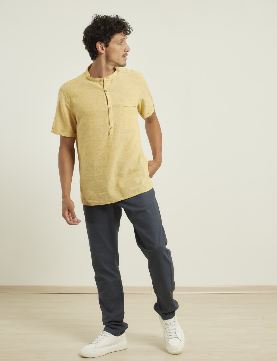 012405 CAMISA HARRINGTON LABEL Amarillo