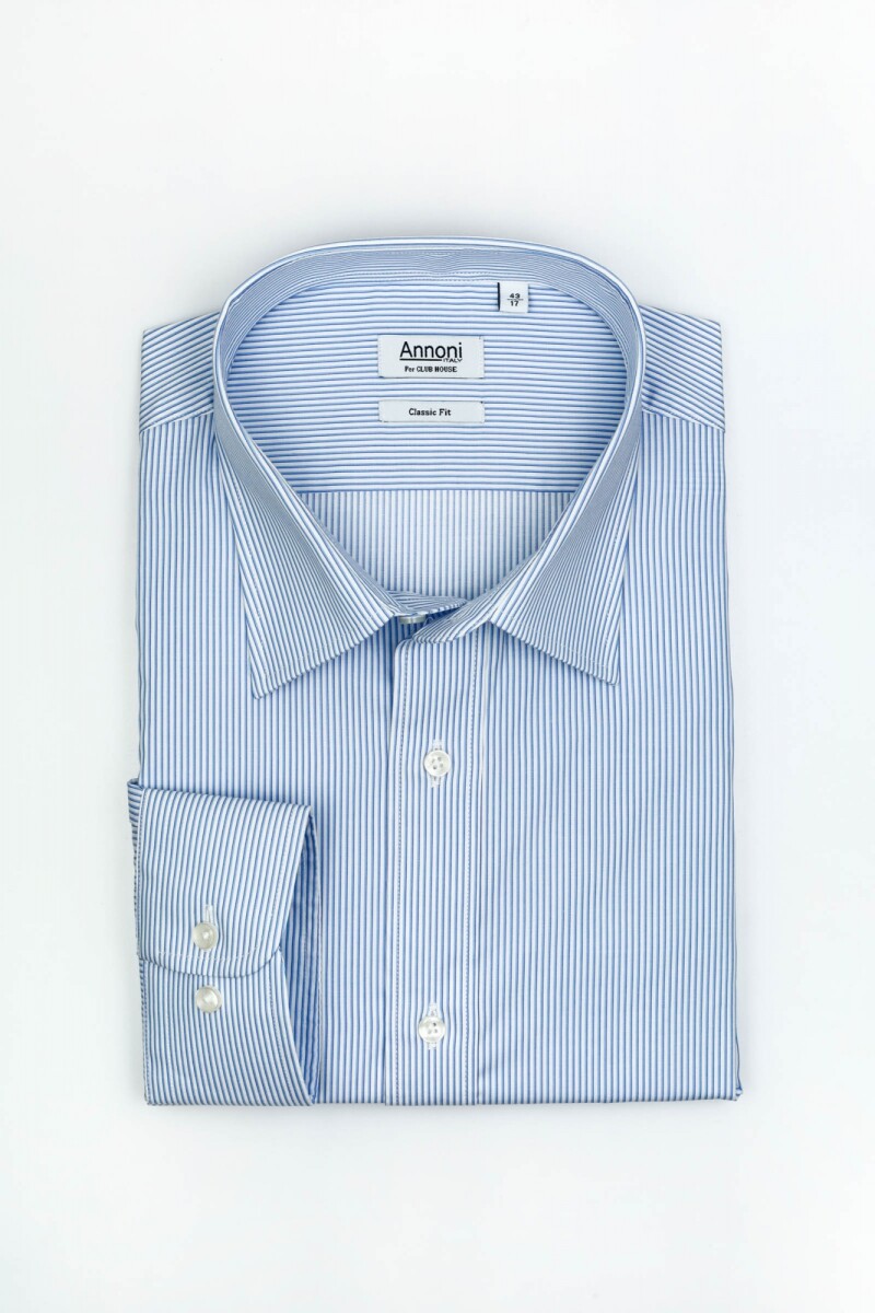 Camisa Annoni clásica rayas - Rayas Celeste 