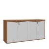Ropero Bajo 4 Puertas Ymir Blanco/castaño Ropero Bajo 4 Puertas Ymir Blanco/castaño