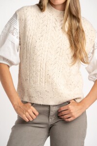 Chaleco Texturado Bouttonne Beige Melange