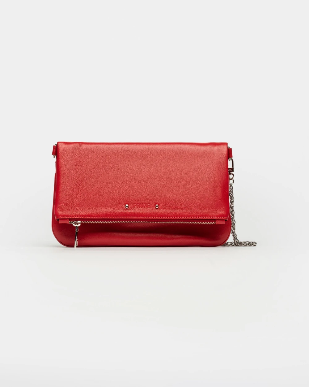 Bandolera Honey En Cuero Graneado Rojo