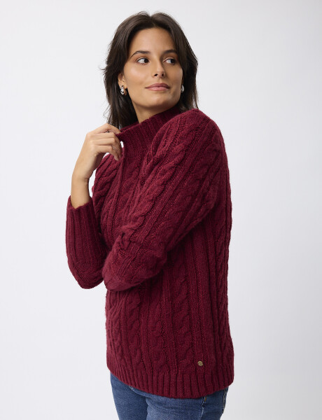 Sweater ochos bordo