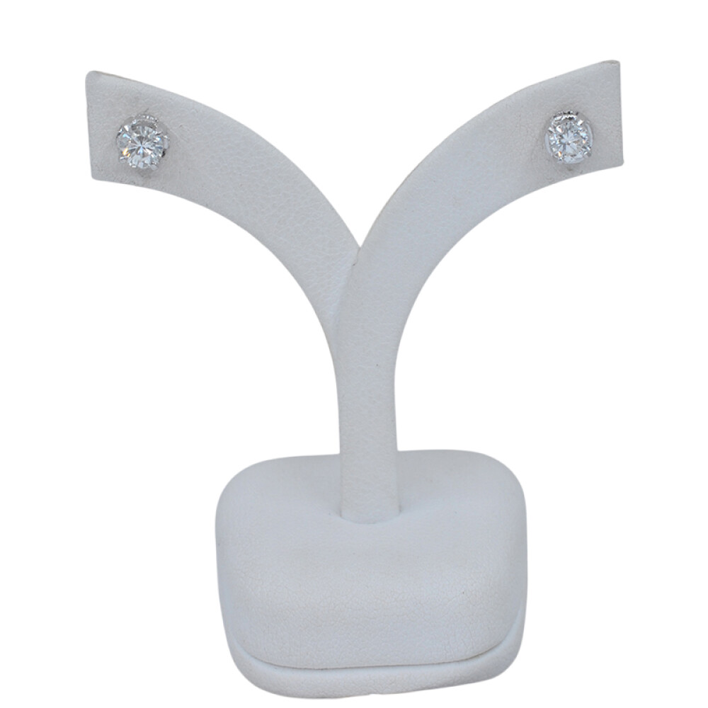 Caravanas en oro 18k blanco y brillantes Caravanas en oro 18k blanco y brillantes