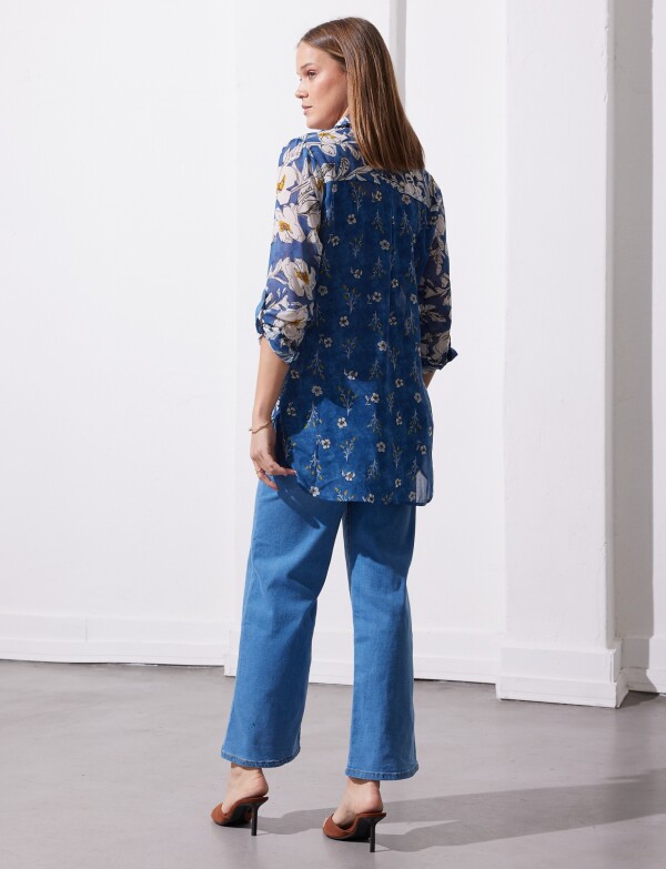 Camisola 2 Pcs Flores AZUL/MULTI