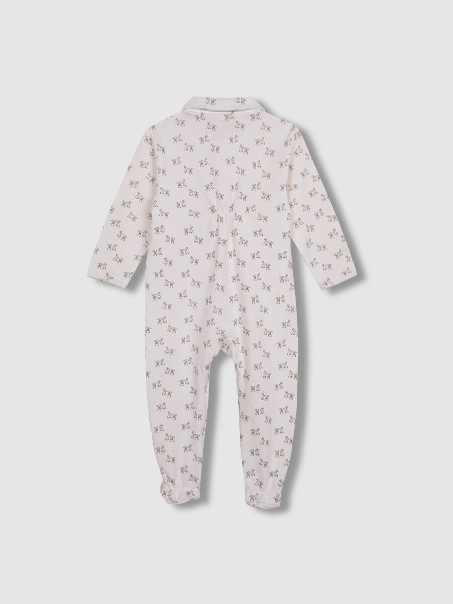 Pijama Print Conejitos Blanco Roto