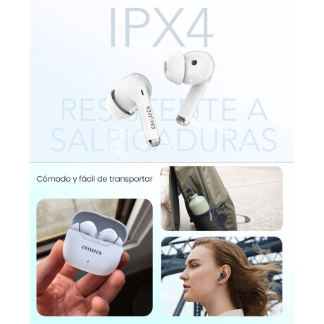 Auriculares Bluetooth TWS Aiwa AWTWSG50ANCW Blanco Blanco