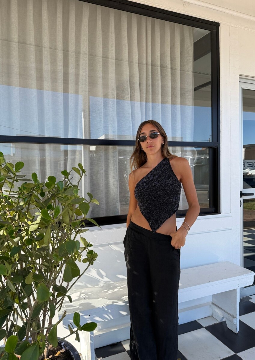 Top Rombo Tejido - Negro 