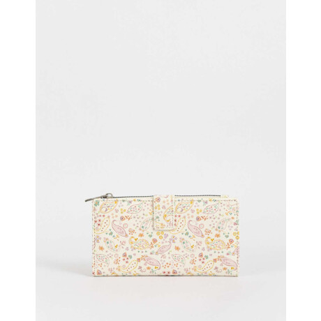 Billetera Fichero Con Snap Estampado Flores