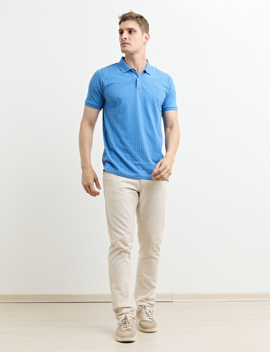 520752 REMERA HARRINGTON LABEL Azul Piedra Melange