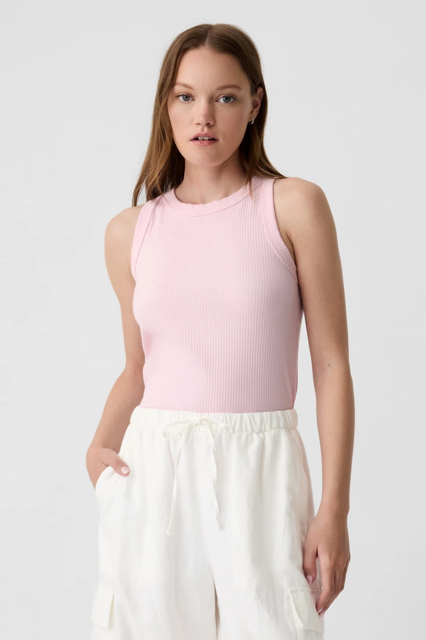Musculosa Cuello Alto Mujer Light Peony
